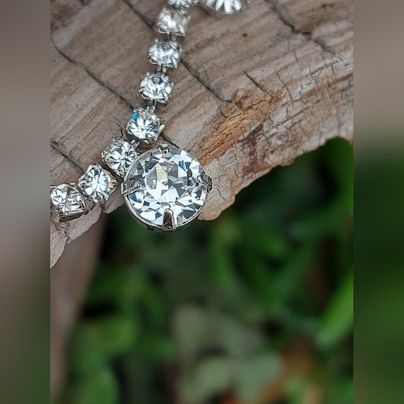 Jay Kel High Quality 925 Silver Graduated Rhinestone Necklace - Picture 4 of 7